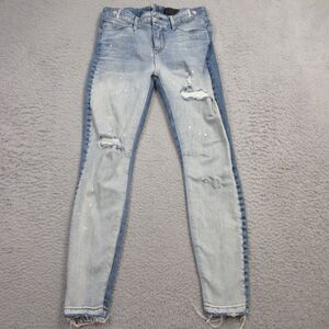 RTA Womens Skinny Jeans size 26 Distressed 2 Tone Ankle‎ Fray Hem